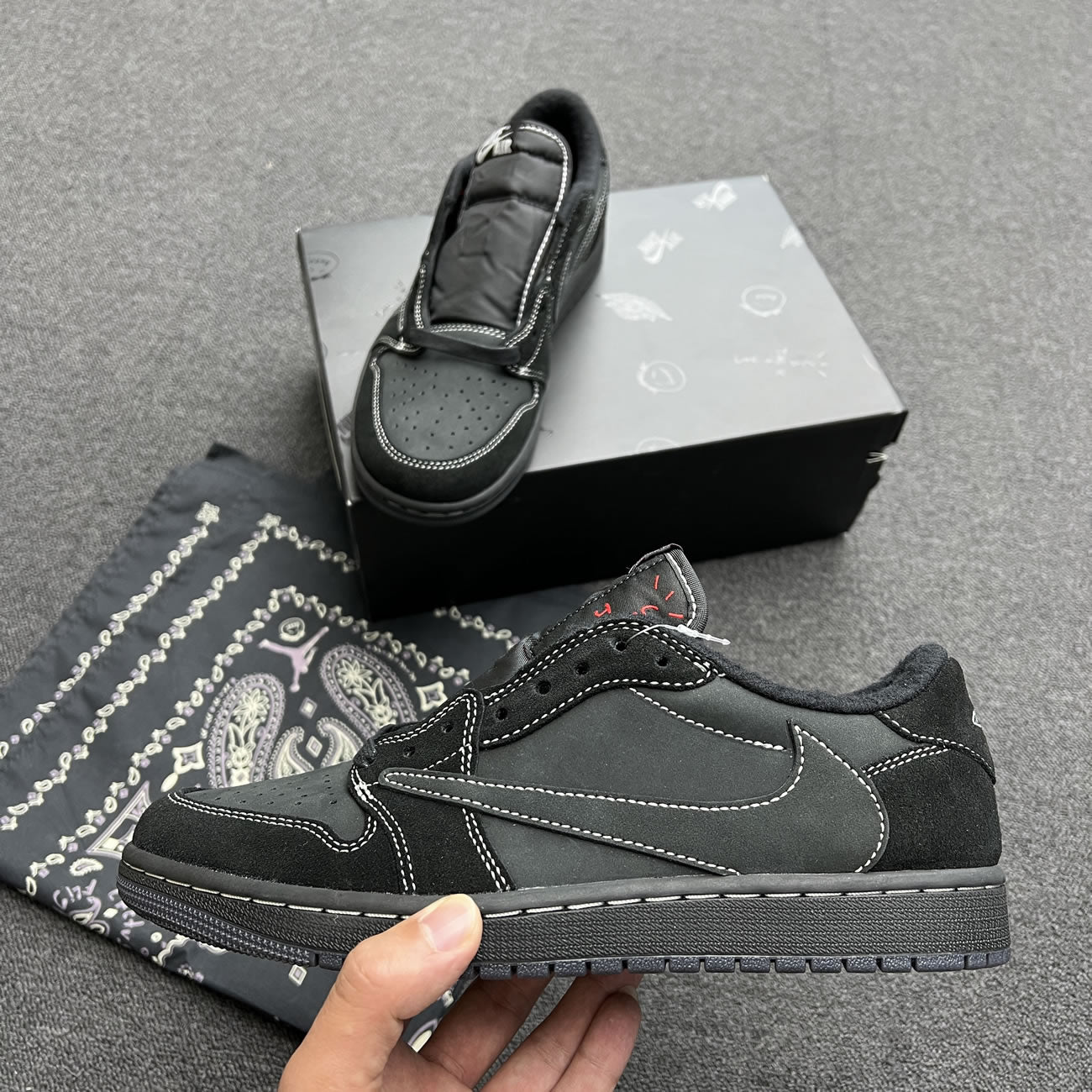 Travis Scott X Nike Air Jordan 1 Retro Low OG SP Black Phantom DM7866-001