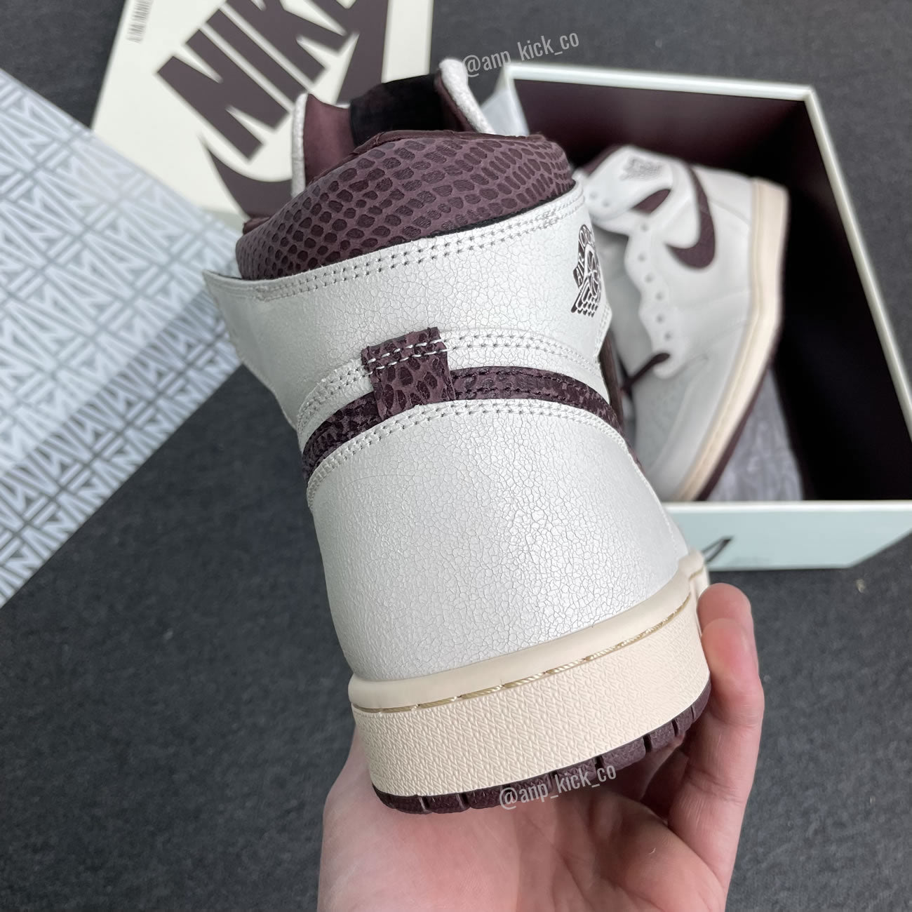 A Ma Mani?e x Air Jordan 1 High OG Sail and Burgundy DO7097-100