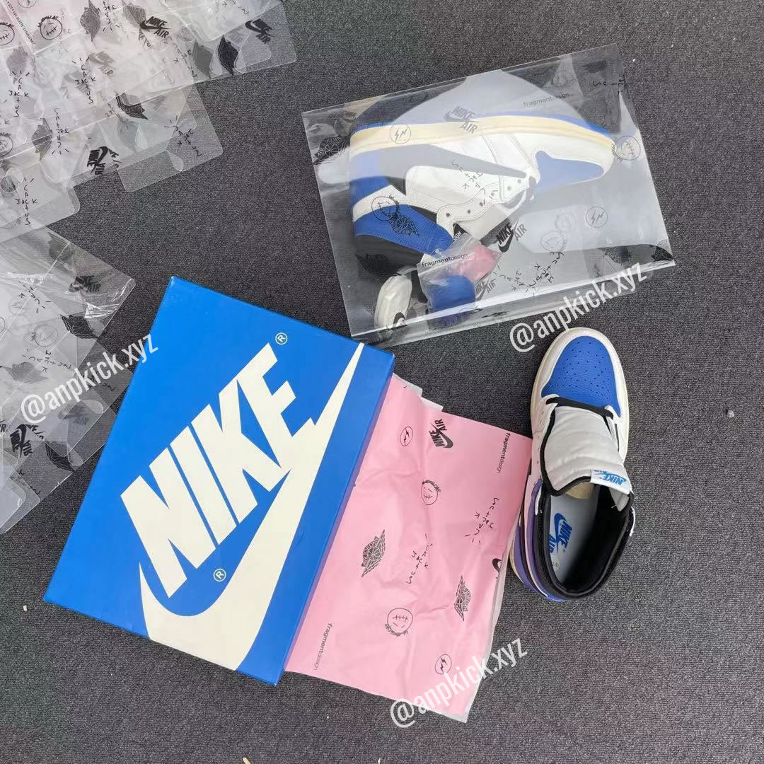 Travis Scott x Air Jordan 1 High OG SP Military Blue Collab With Fragment Cactus Jack Royal DH3227-105