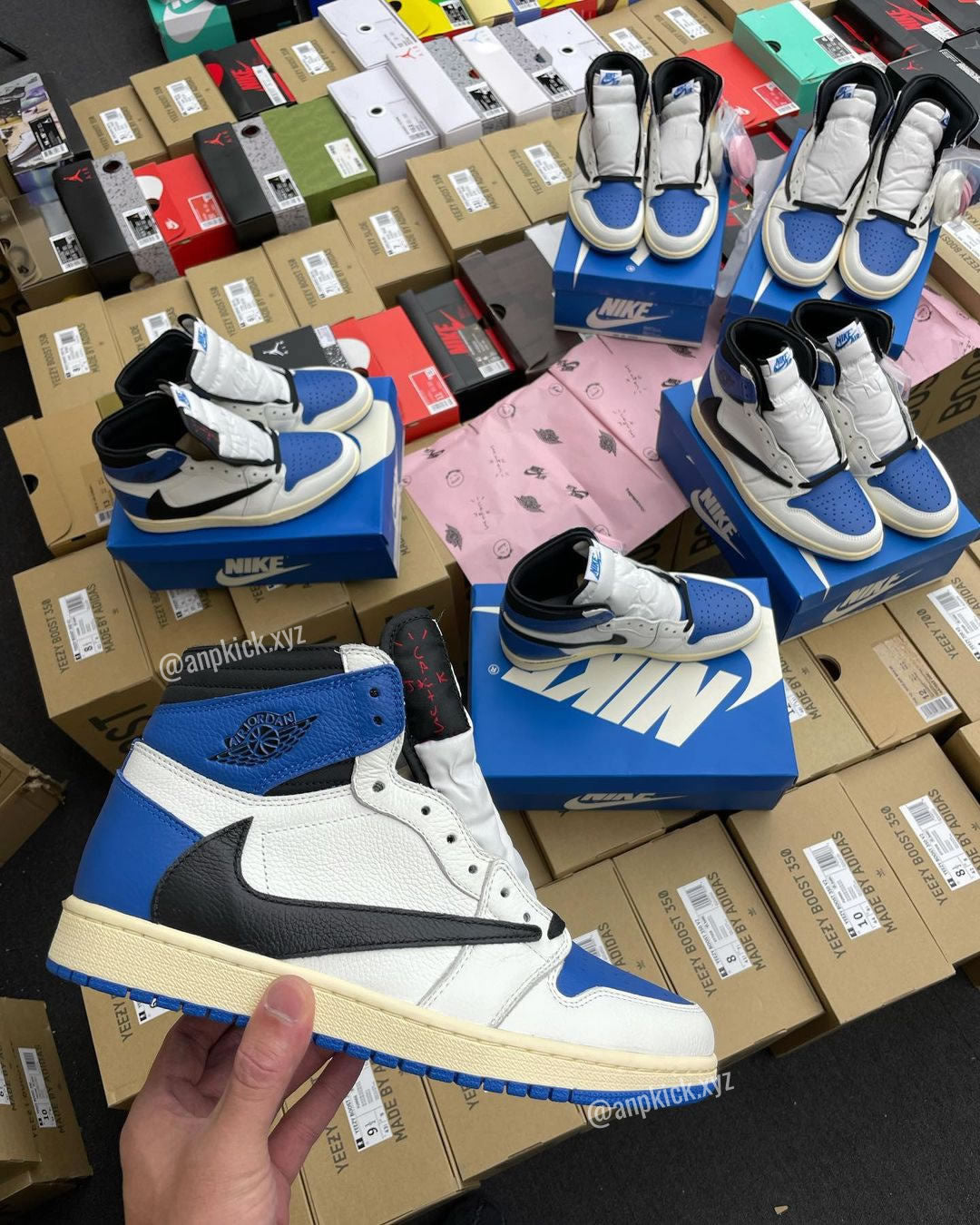 Travis Scott x Air Jordan 1 High OG SP Military Blue Collab With Fragment Cactus Jack Royal DH3227-105