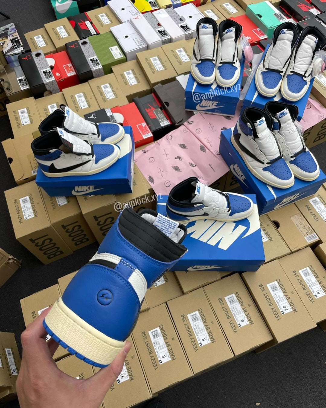 Travis Scott x Air Jordan 1 High OG SP Military Blue Collab With Fragment Cactus Jack Royal DH3227-105