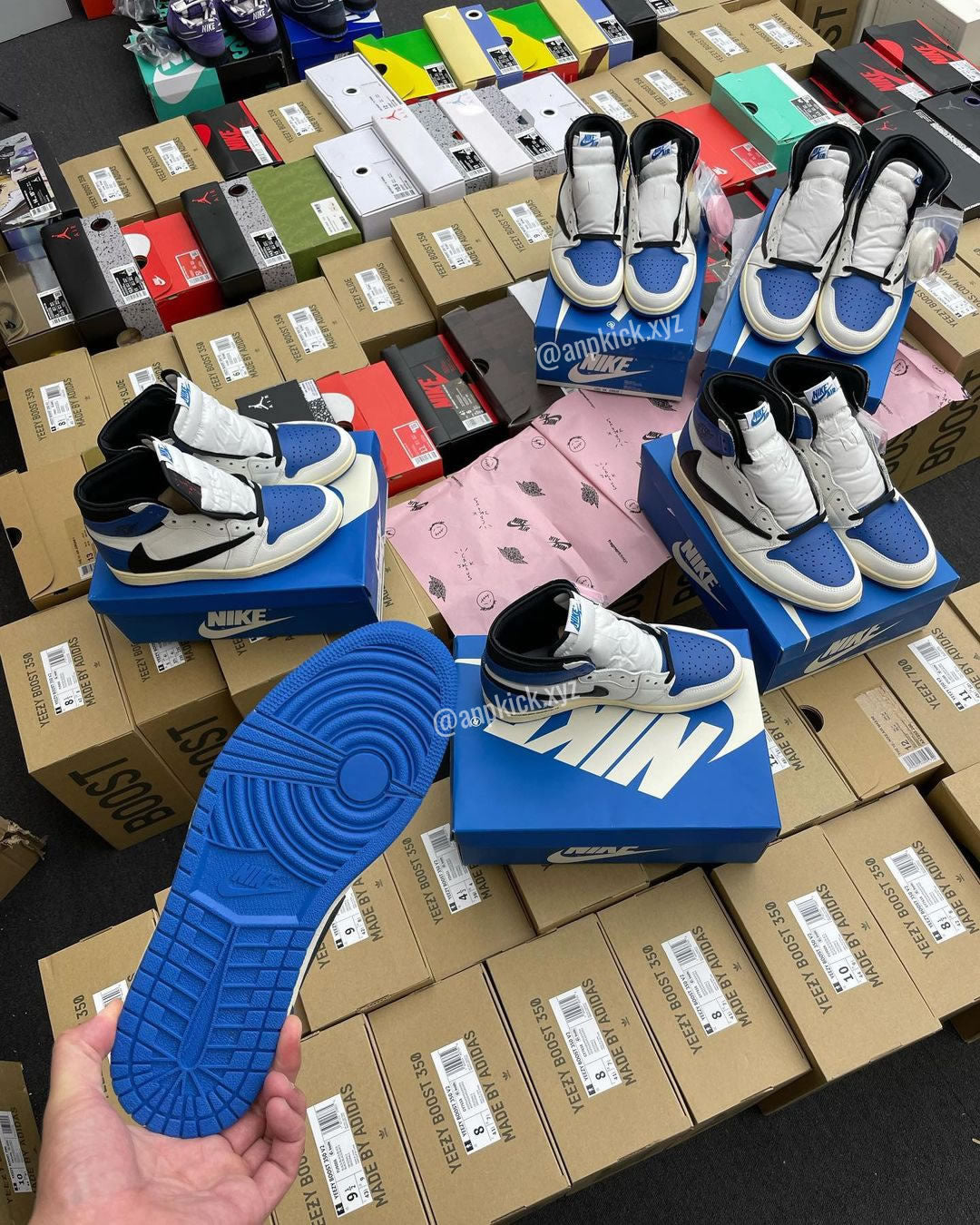 Travis Scott x Air Jordan 1 High OG SP Military Blue Collab With Fragment Cactus Jack Royal DH3227-105