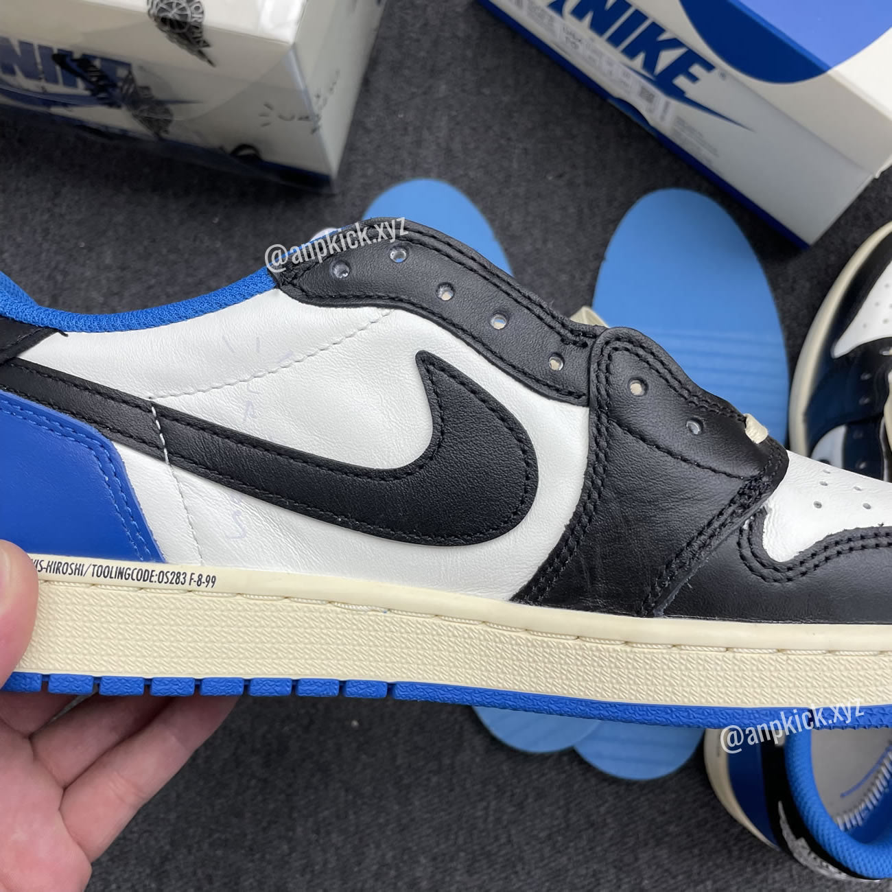 Travis Scott x Air Jordan 1 Retro Low Military Blue Collab With Fragment Cactus Jack Royal DM7866-140