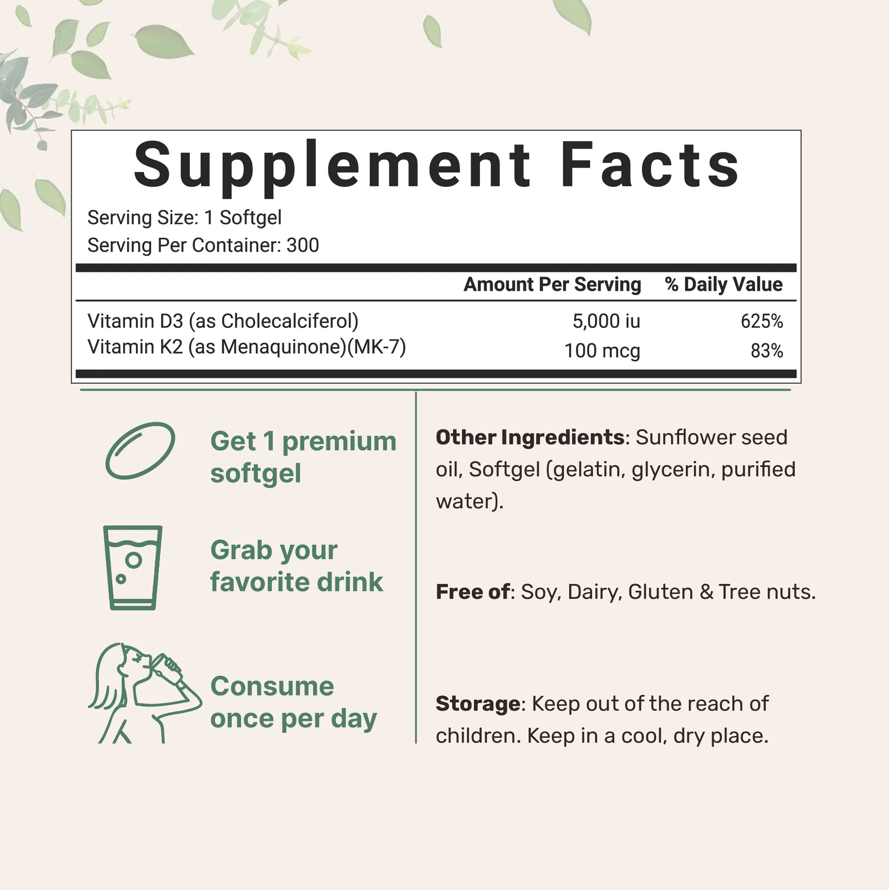 Micro Labs® Vitamin D3 K2 Softgels