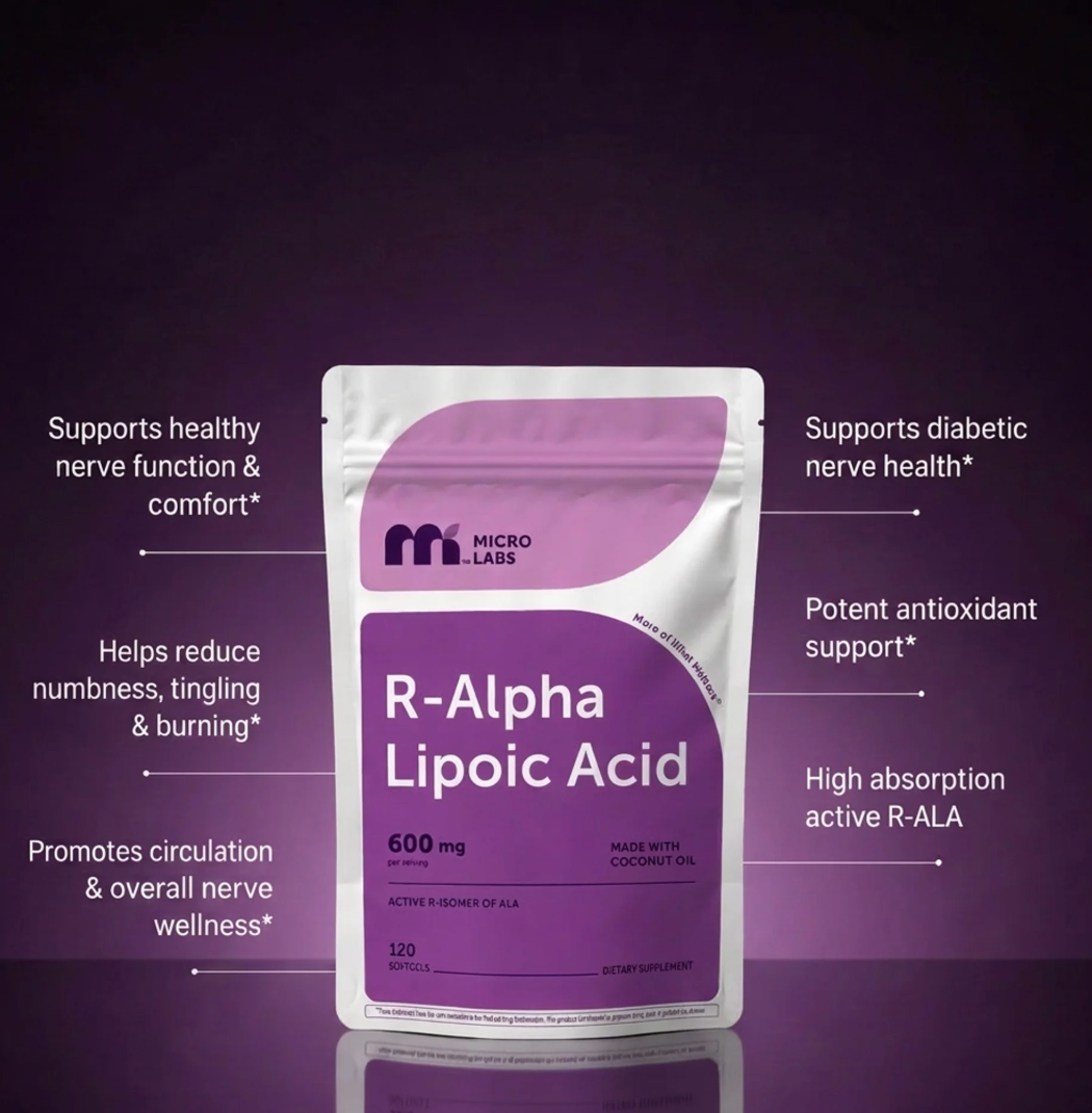 R Alpha Lipoic Acid 600mg with Coconut Oil, 90 Softgels