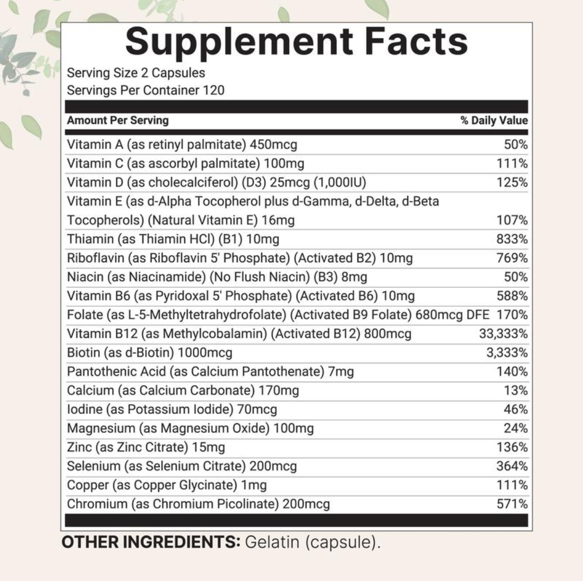 MicroLabs Methylated Multivitamin 240 Pure Capsules