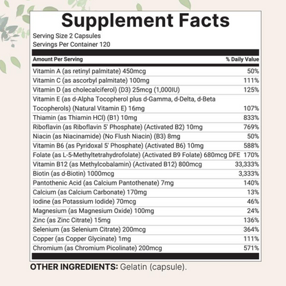 MicroLabs Methylated Multivitamin 240 Pure Capsules