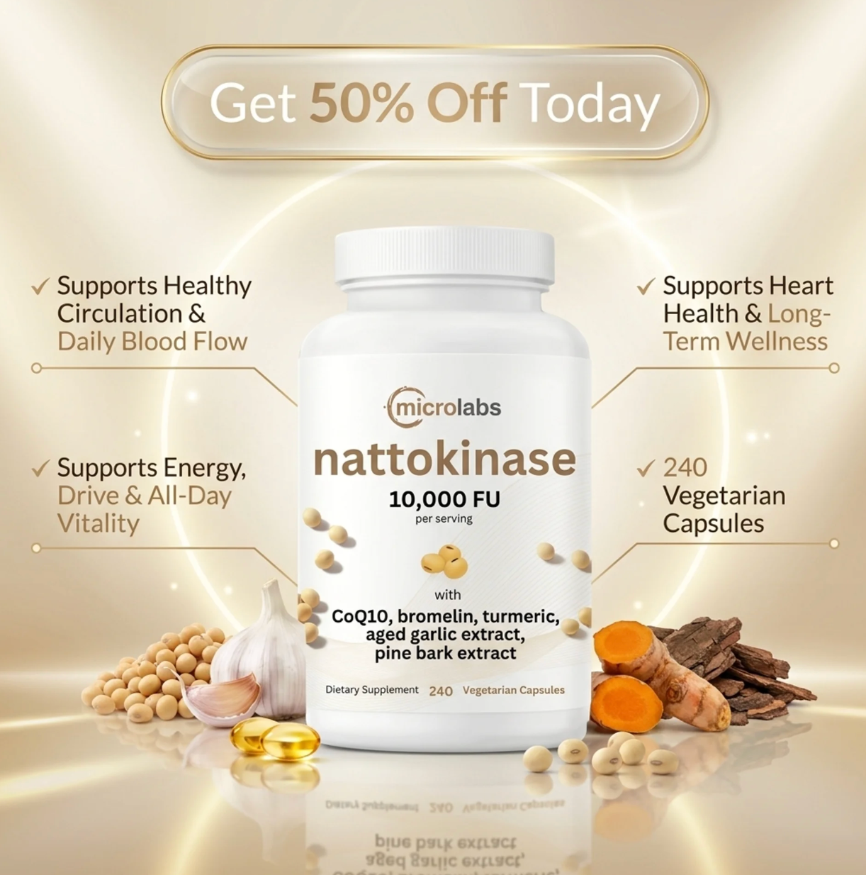MicroLabs Nattokinase 10,000FU Complex