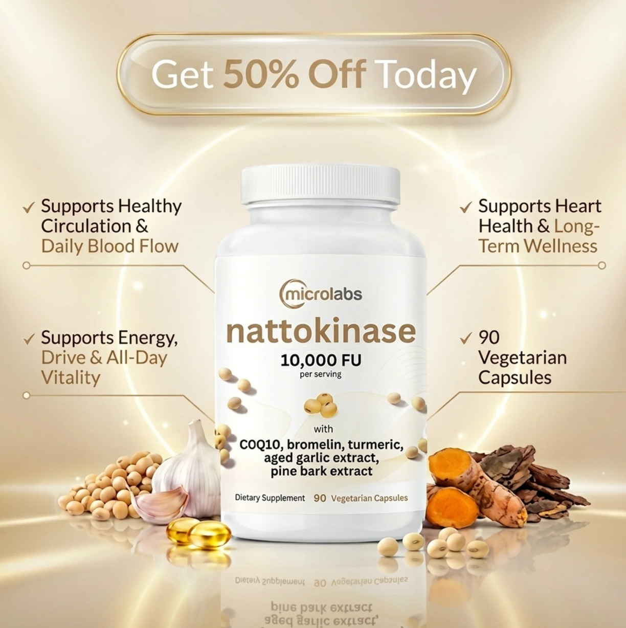 MicroLabs Nattokinase 10,000FU Complex